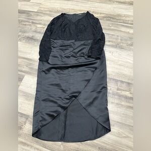 SHEIN Curve Elegant Black Lace Overlay Skirt, 1XL